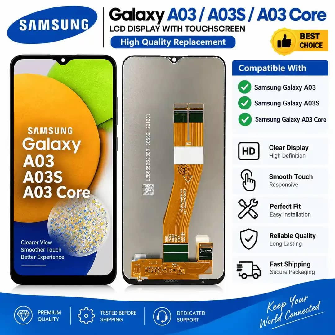 Samsung A03 A03S A03 Core LCD Display with Touchscreen Samsung - Samsung A03 A03S A03 Core LCD Display with Touchscreen - Mobile Repair and Software - buy online Bangladesh